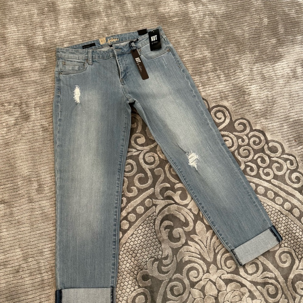 Kut from the Kloth Light Blue Boyfriend Jeans - Picture 6 of 7